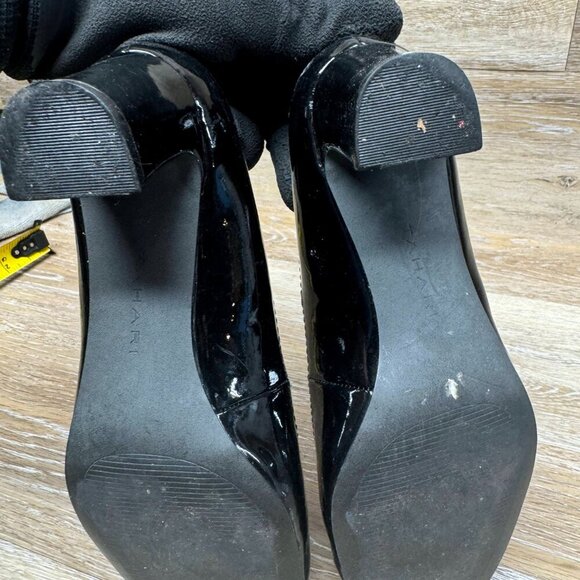 Tahari Sylvan Black Patent Leather Bow Block Heel Pump Women's Size 7.5 - Picture 4 of 6